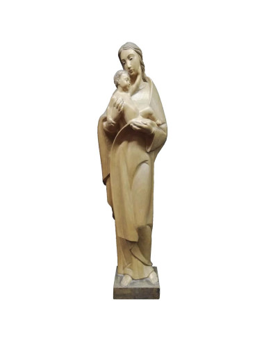 Virgin with Child in arms made in wood carving