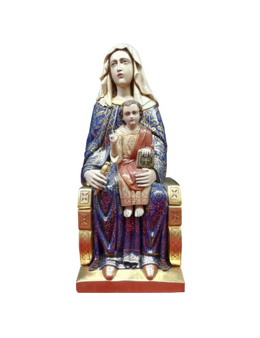 Virgen románica policromada talla de madera