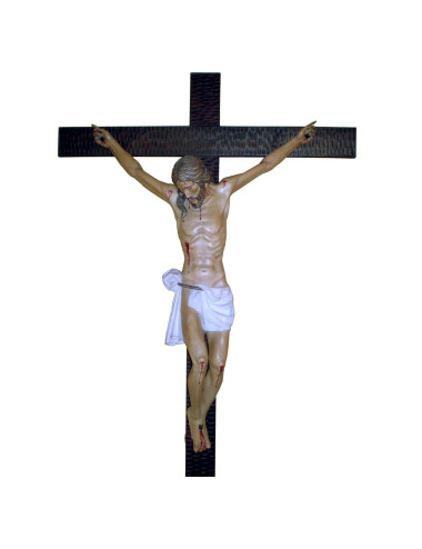 Crucified Christ birch wood carving