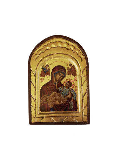 Icono griego con la Virgen del Perpetuo Socorro pintado a mano