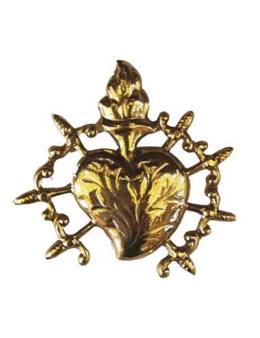 Heart with 7 swords brass