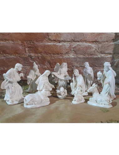 Nativity Set with Angel, Wise Men and shepherd made in resin