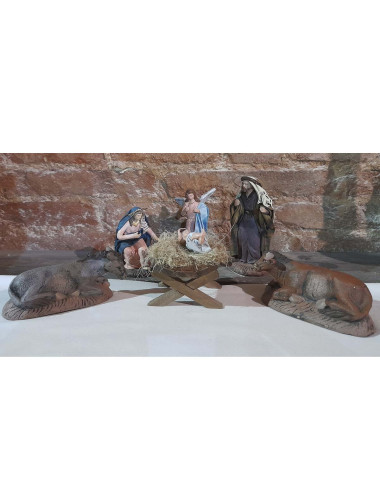 Murcian style nativity set made in clay and fabric piscis