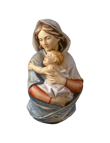 Bust of the Virgin with Child made in wood carving