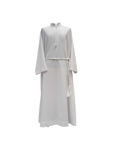 Alb made in mix of cotton and polyester with frontal zipper