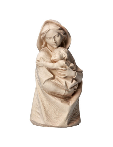 Busto Virgen con Niño realizado en madera
