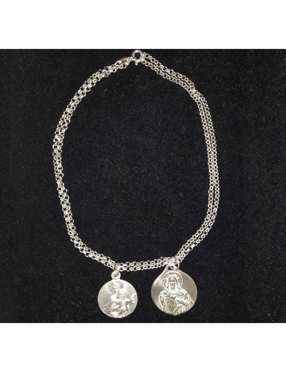 Pulsera Virgen del Pilar (escapulario) de plata de ley - Con la