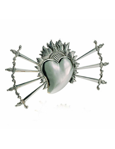 Heart with seven swords brass