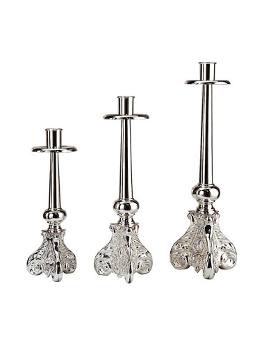 Candelero Procesional metal plateado