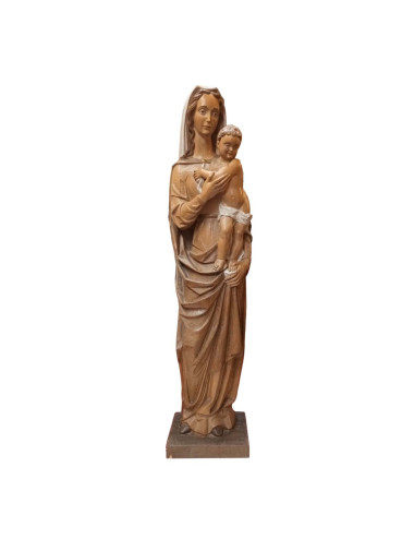 Virgin with child made in wood carving