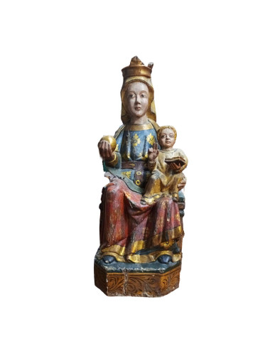 copy of Romanesque Virgin image made in wood carving