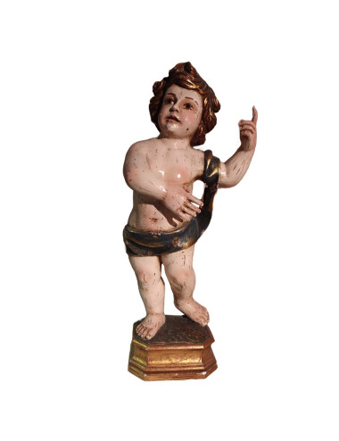 Standing angel image made in wood carving