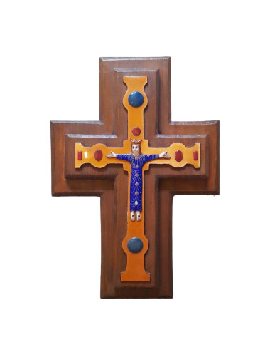 Cruz de pared con esmalte
