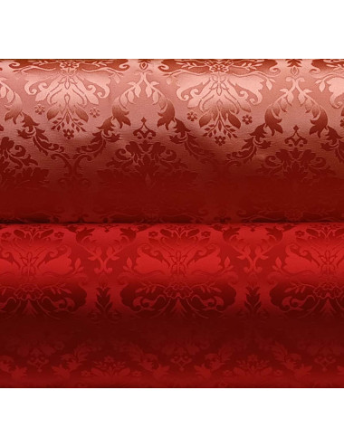 Damask fabric decorated with floral motifs
