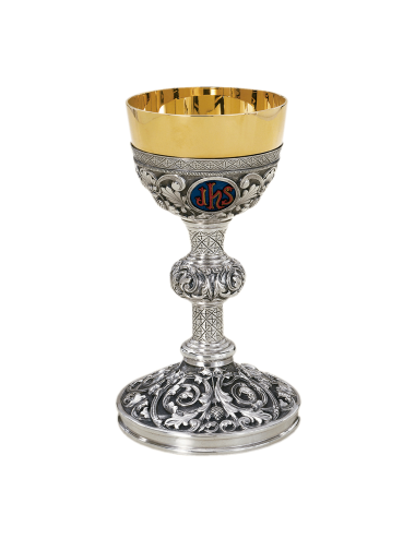 Chalice and scale Paten with JHS symbol