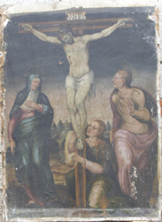 Estado inicial Pintura Retablo de Convento de Cuéllar restauración de pintura, restauración, santarrufina