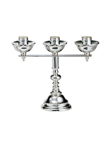 Candelero de Altar clásico de 3 luces en metal